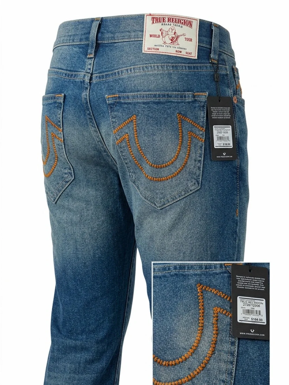 True Religion Men's Straight Fit Blue Jeans